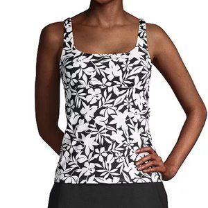 Women's Lands' End UPF 50 Squareneck Underwire Tankini Top